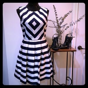 Symmetrical Striped Fancy Dress